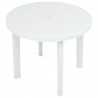 Mesa de jardín de plástico blanco 89 cm 3