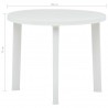 Mesa de jardín de plástico blanco 89 cm 5