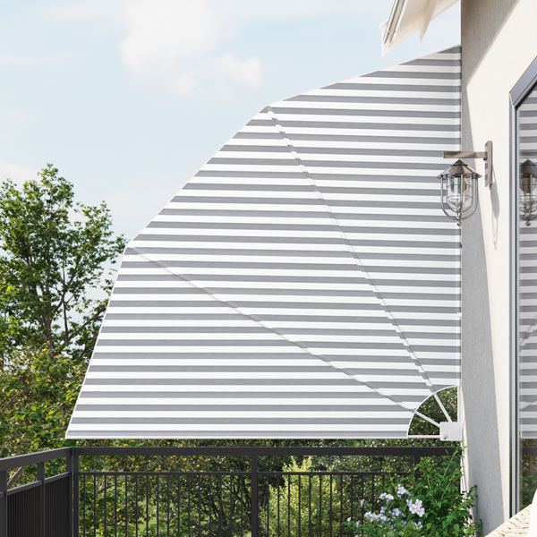 Pantalla de Privacidad para Balcón Manual Antracita y blanco D