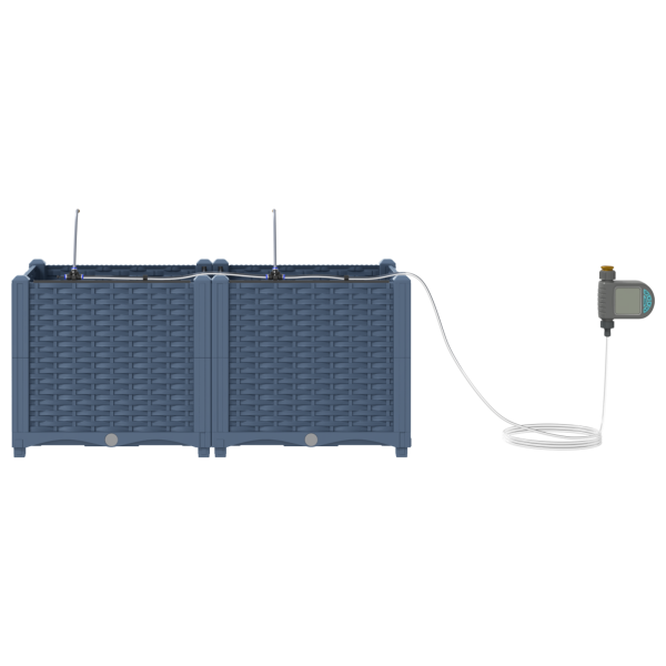 Maceta para Jardín Gris 40 x 40 x 126cm Plástico M 4