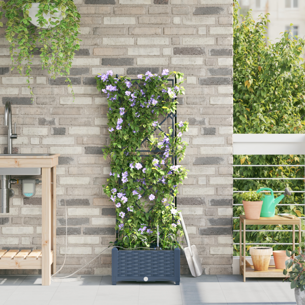 Maceta para Jardín Celosía Gris 40 x 40 x 126cm Plástico M 3