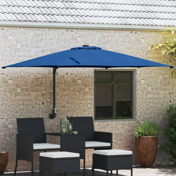 Parasol de jardín Azul azur 248.5 x 247.5 x 160 cm tela D