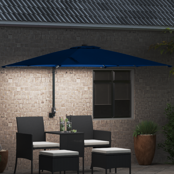 Parasol de jardín Azul azur 248.5 x 247.5 x 160 cm tela M 3