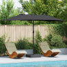 Parasol de jardín Negro 385 x 209 x 244 cm tela 1
