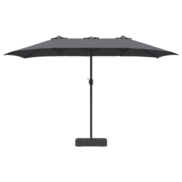 Parasol de jardín Antracita 385 x 209 x 244 cm tela M 3