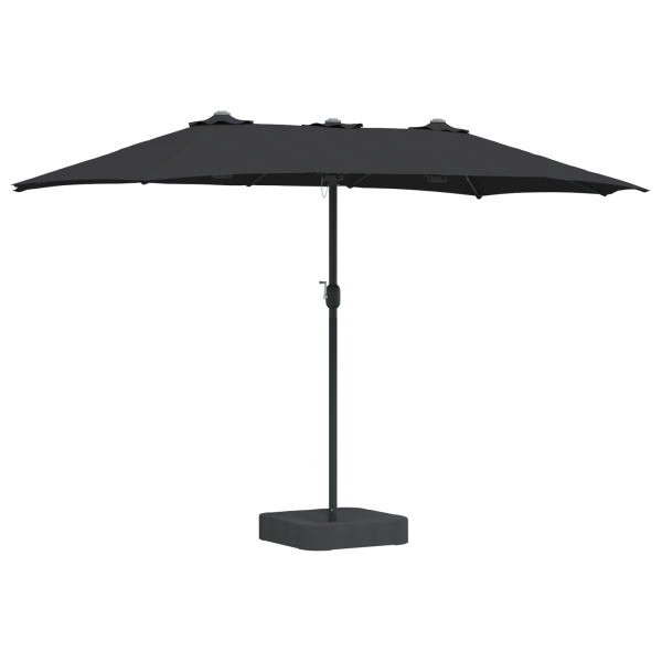Parasol de jardín Negro 385 x 209 x 244 cm tela M 2
