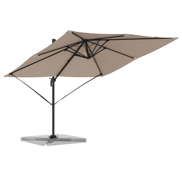 Parasol Roma Cinzento-acastanhado Largo Poliéster & Aço M 3