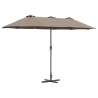 Parasol de jardín Taupé 380 x 196 x 235 cm 2