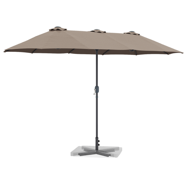 Parasol de jardín Taupé 380 x 196 x 235 cm M 3