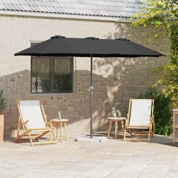 Parasol de jardín Negro 380 x 196 x 235 cm D