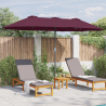 Parasol de jardín Rojo burdeos 380 x 196 x 235 cm 4