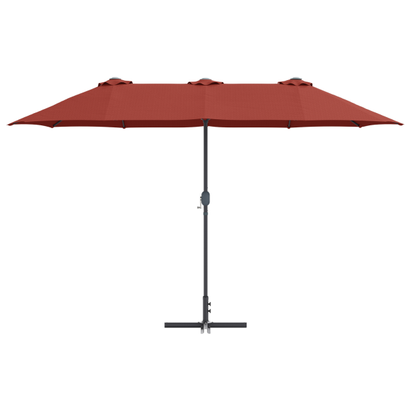 Parasol de jardín Terracota 380 x 196 x 235 cm M 5