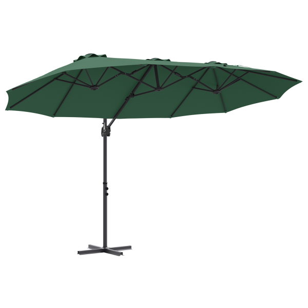 Parasol de jardín tipo cantilever Verde 372 x 198 x 253 cm M 2