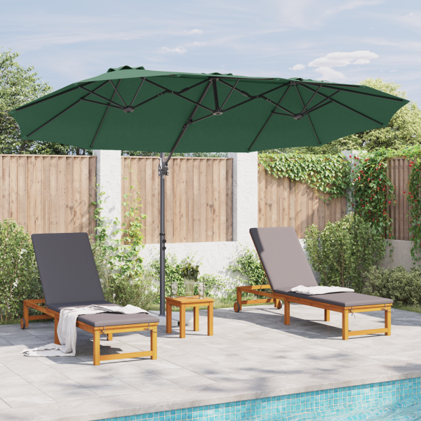 Parasol de jardín tipo cantilever Verde 372 x 198 x 253 cm M 4