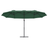 Parasol de jardín tipo cantilever Verde 372 x 198 x 253 cm 5