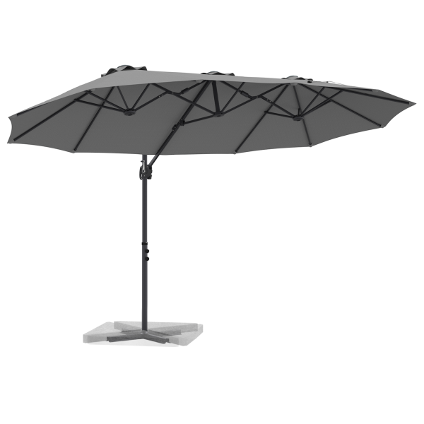Parasol de jardín tipo cantilever Antracita 372 x 198 x 253 cm M 3