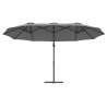 Parasol de jardín tipo cantilever Antracita 372 x 198 x 253 cm 5