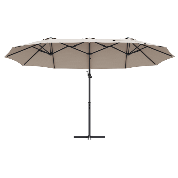 Parasol de jardín tipo cantilever Taupé 372 x 198 x 253 cm M 5
