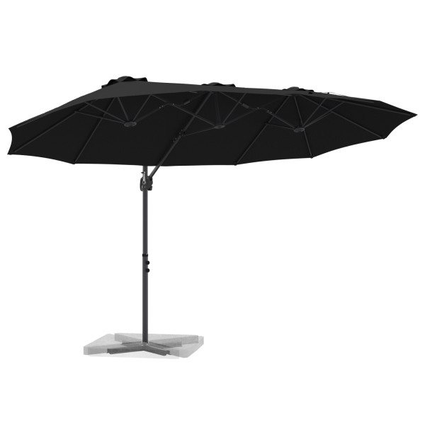 Parasol de jardín tipo cantilever con cerradura Negro Grande M 3