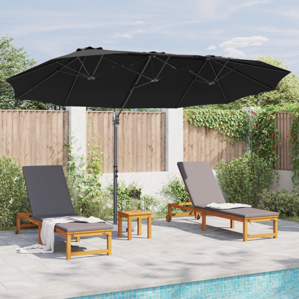 Parasol de jardín tipo cantilever con cerradura Negro Grande M 4