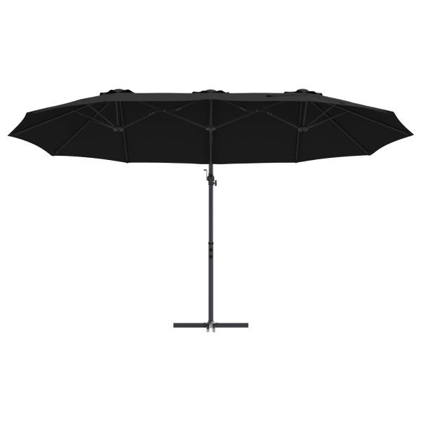 Parasol de jardín tipo cantilever con cerradura Negro Grande M 5