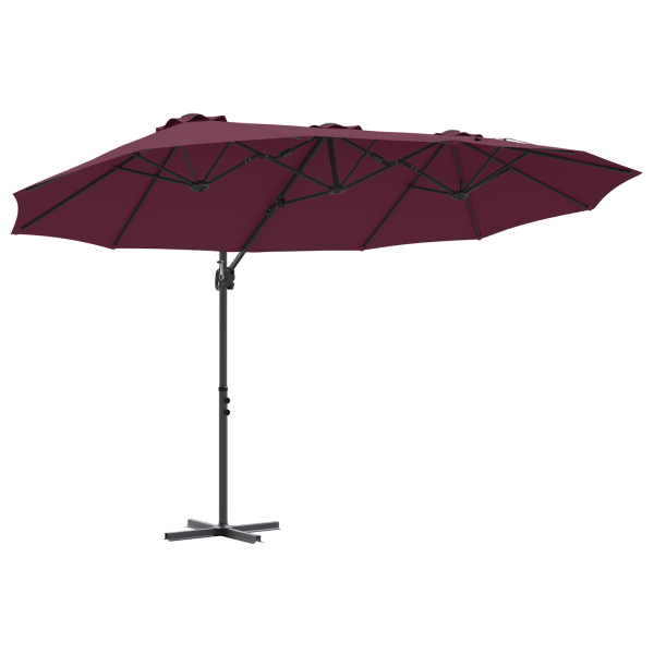 Parasol de jardín tipo cantilever Rojo burdeos Grande M 2
