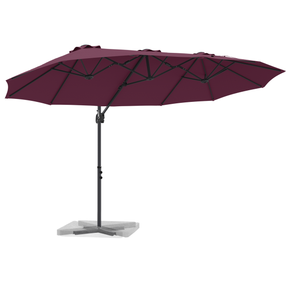 Parasol de jardín tipo cantilever Rojo burdeos Grande M 3