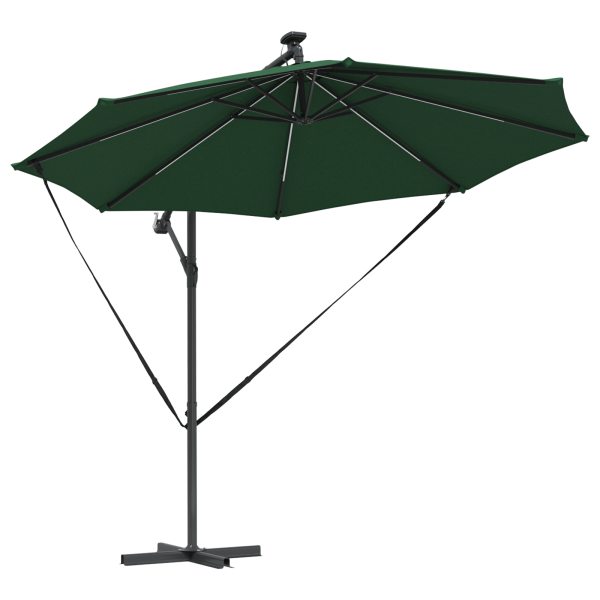 Parasol de cantilever tipo plátano Verde 294 x 294 x 248 cm M 4