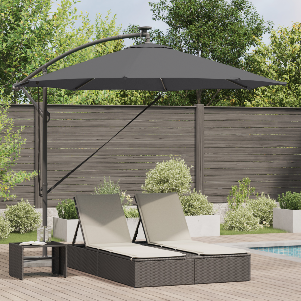 Parasol de cantilever tipo plátano Antracita 294 x 294 x 248 cm D