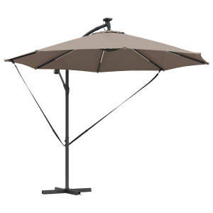 Parasol de cantilever tipo plátano Taupé 294 x 294 x 248 cm H