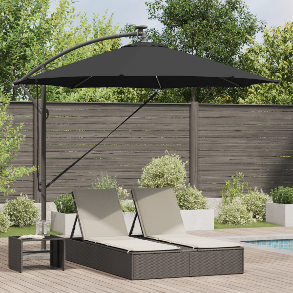 Parasol de cantilever tipo plátano Negro 294 x 294 x 248 cm D