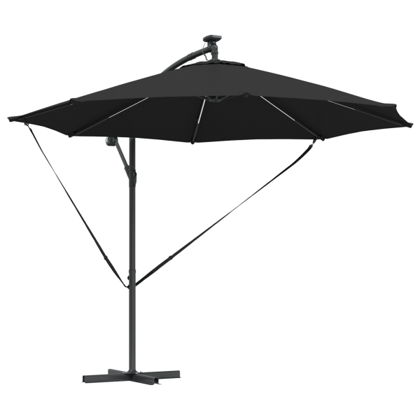 Parasol de cantilever tipo plátano Negro 294 x 294 x 248 cm M 2