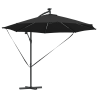Parasol de cantilever tipo plátano Negro 294 x 294 x 248 cm 2