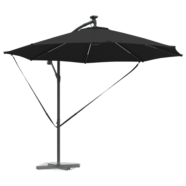 Parasol de cantilever tipo plátano Negro 294 x 294 x 248 cm M 3