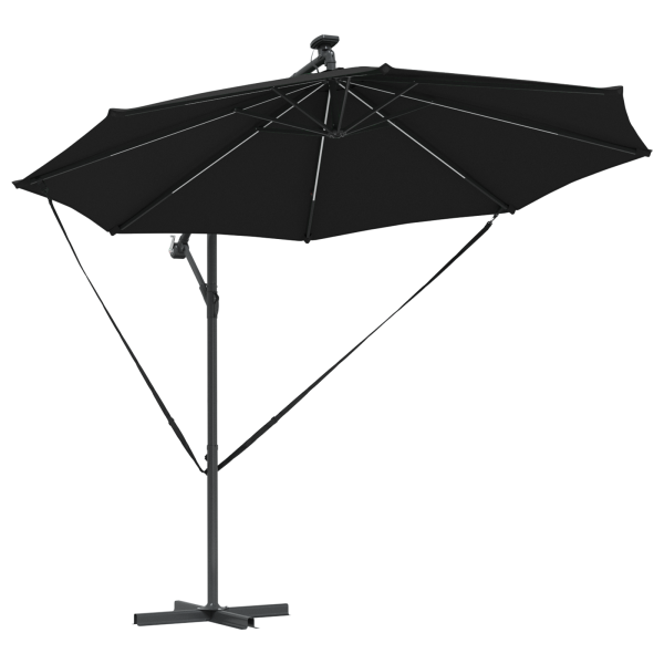 Parasol de cantilever tipo plátano Negro 294 x 294 x 248 cm M 4