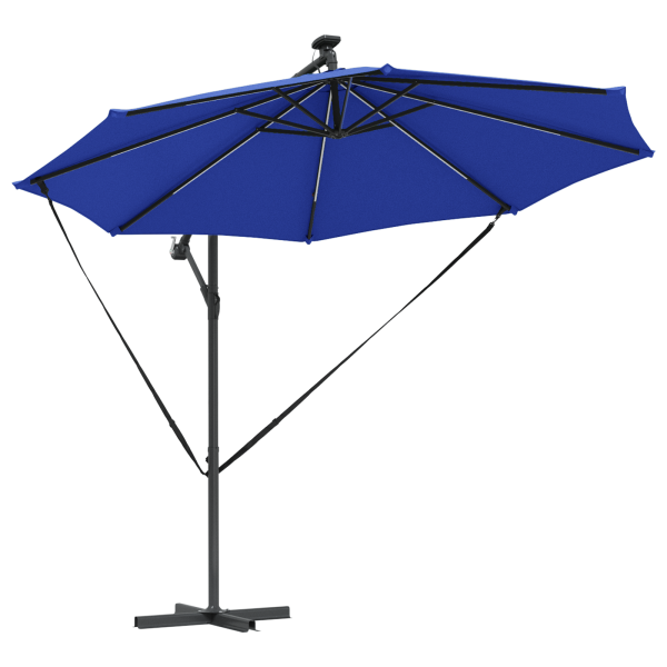 Guarda-sol de Bananeira Cantilever com bloqueio azul ciano M 4