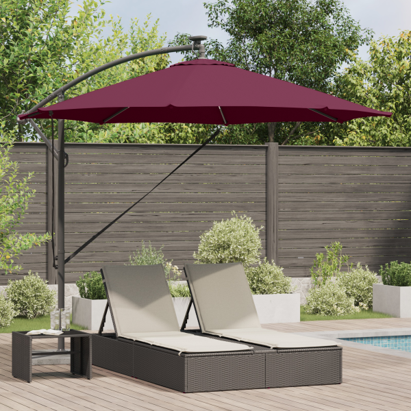 Parasol de cantilever tipo plátano con cerradura Rojo burdeos D
