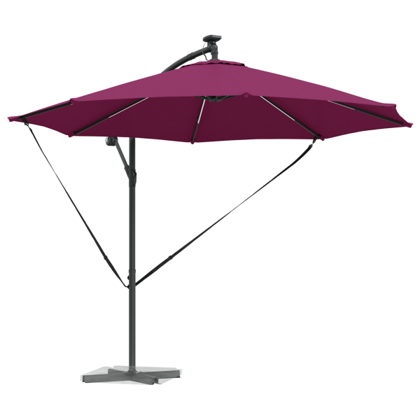 Parasol de cantilever tipo plátano con cerradura Rojo burdeos M 3