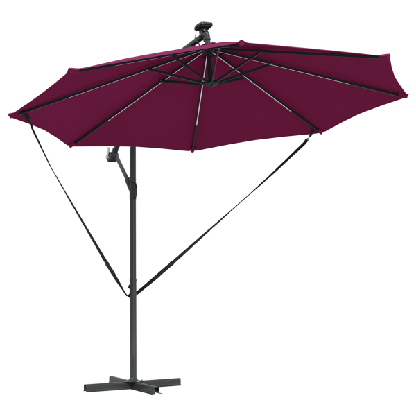 Parasol de cantilever tipo plátano con cerradura Rojo burdeos M 4
