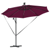 Parasol de cantilever tipo plátano con cerradura Rojo burdeos 4