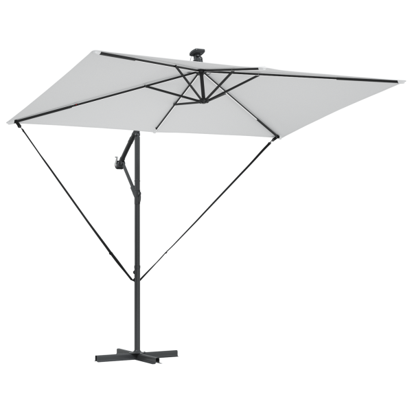 Parasol de cantilever tipo plátano Arena 294 x 200 x 254 cm M 4