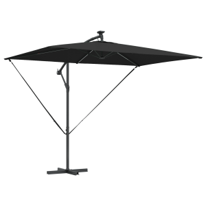Parasol de cantilever tipo plátano Negro 294 x 200 x 254 cm H