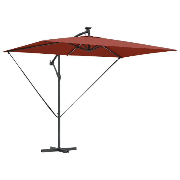 Parasol de cantilever tipo plátano Terracota 294 x 200 x 254 cm M 2