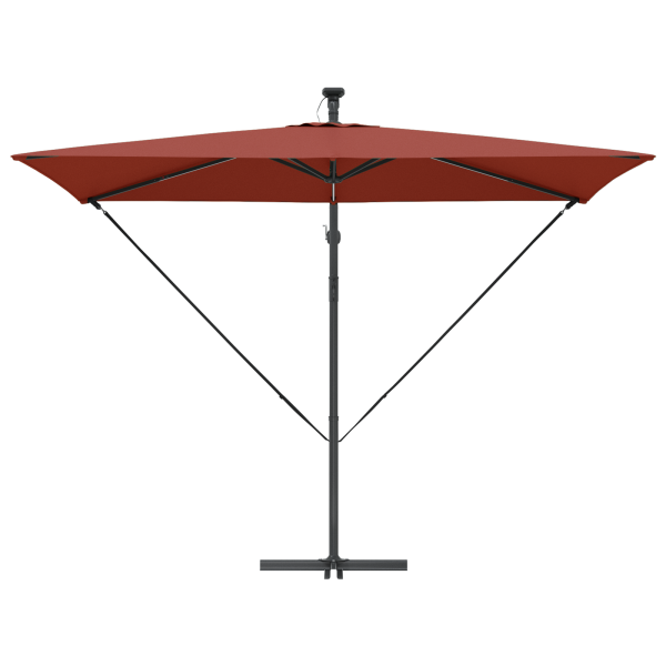 Parasol de cantilever tipo plátano Terracota 294 x 200 x 254 cm M 5