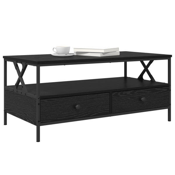 Mesa de Café Roble negro 100 x 51 x 45 cm Madera contrachapada M 3