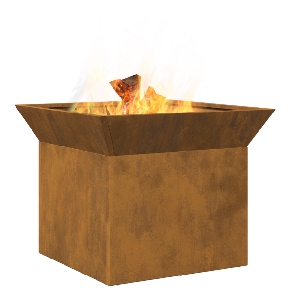 Fire Pit Ferro Enferrujado 50 x 50 x 40 cm Aço corten M 3