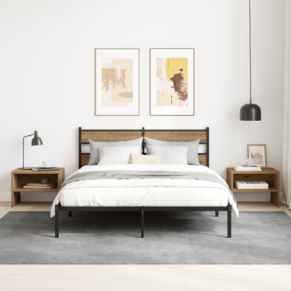 Armario de Noche 2 pcs Roble artisan 40 x 30 x 30 cm D