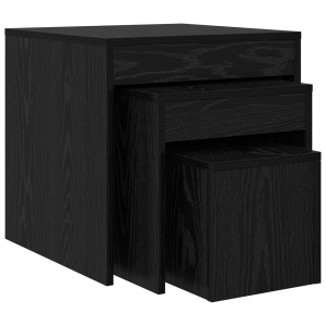 Mesas de centro 3 pcs Carvalho preto 45 x 45 x 45 cm H