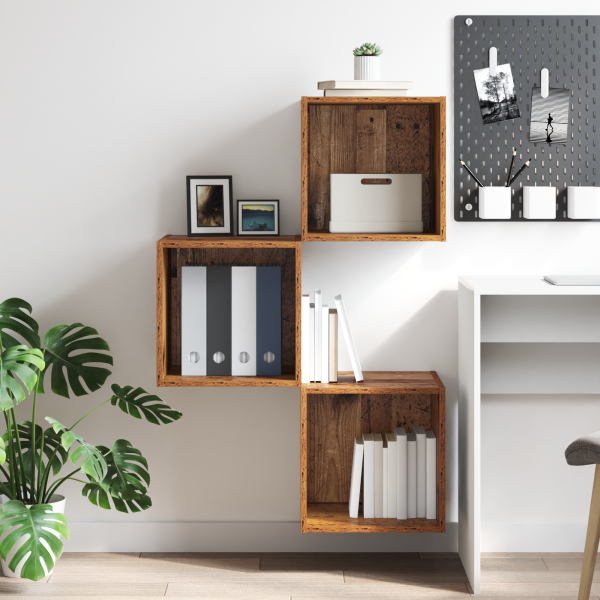 Mueble de pared Madera vieja 37 x 37 x 37 cm M 4