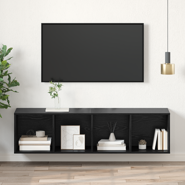 Gabinete de TV con estante Roble negro 37 x 37 x 142.5 cm M 4